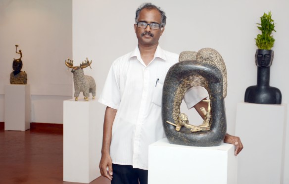 'Stone Age', exhibition by V Satheesan | Express/ Manu R Mavelil